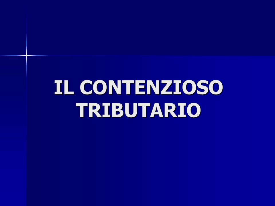 Contenzioso tributario....
